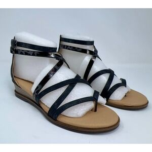 NEW‎ Corky's Sweet Tea Sandals Women's Size 8 Black Leopard Strappy Zip Back
